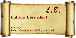 Lukics Bernadett névjegykártya
