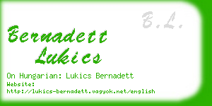 bernadett lukics business card